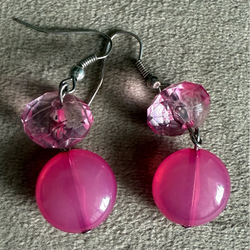 Pink Beaded Earrings